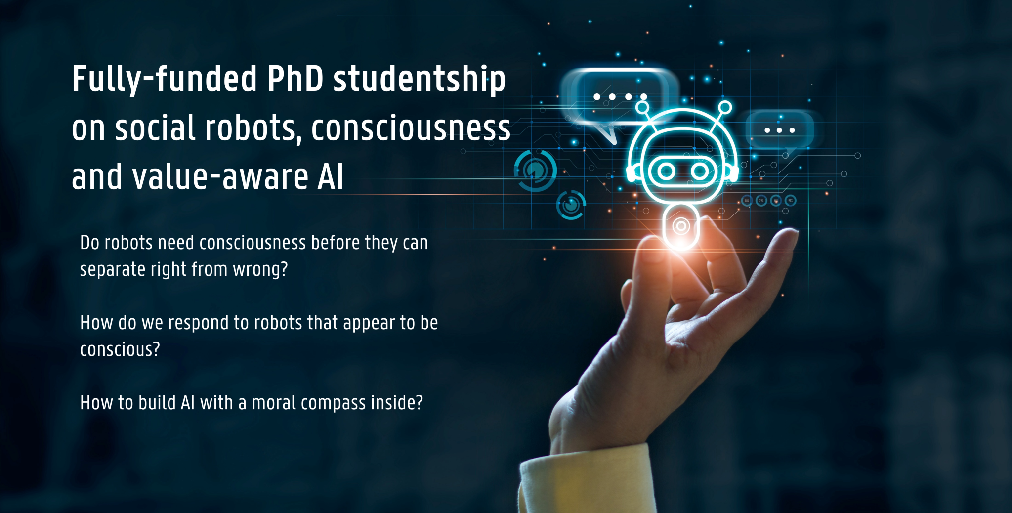 Fully-funded PhD studentship on social robots, consciousness and value-aware AI
